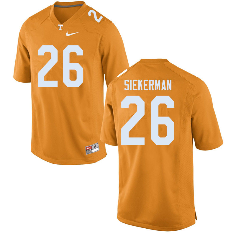 Men #26 J.T. Siekerman Tennessee Volunteers College Football Jerseys Sale-Orange - Click Image to Close